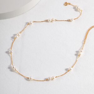 Gold and Pearl Strand Necklace