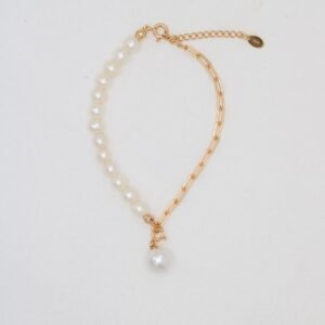 Link & Luster Pearl Bracelet