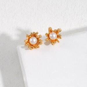 Golden Tide Pearl Earrings