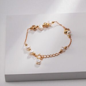 Pearl and Gold Bead Bracelet
